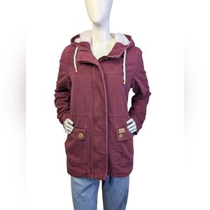 Billabong Sherpa Lined Hooded Utility Jacket, Womens Size M
